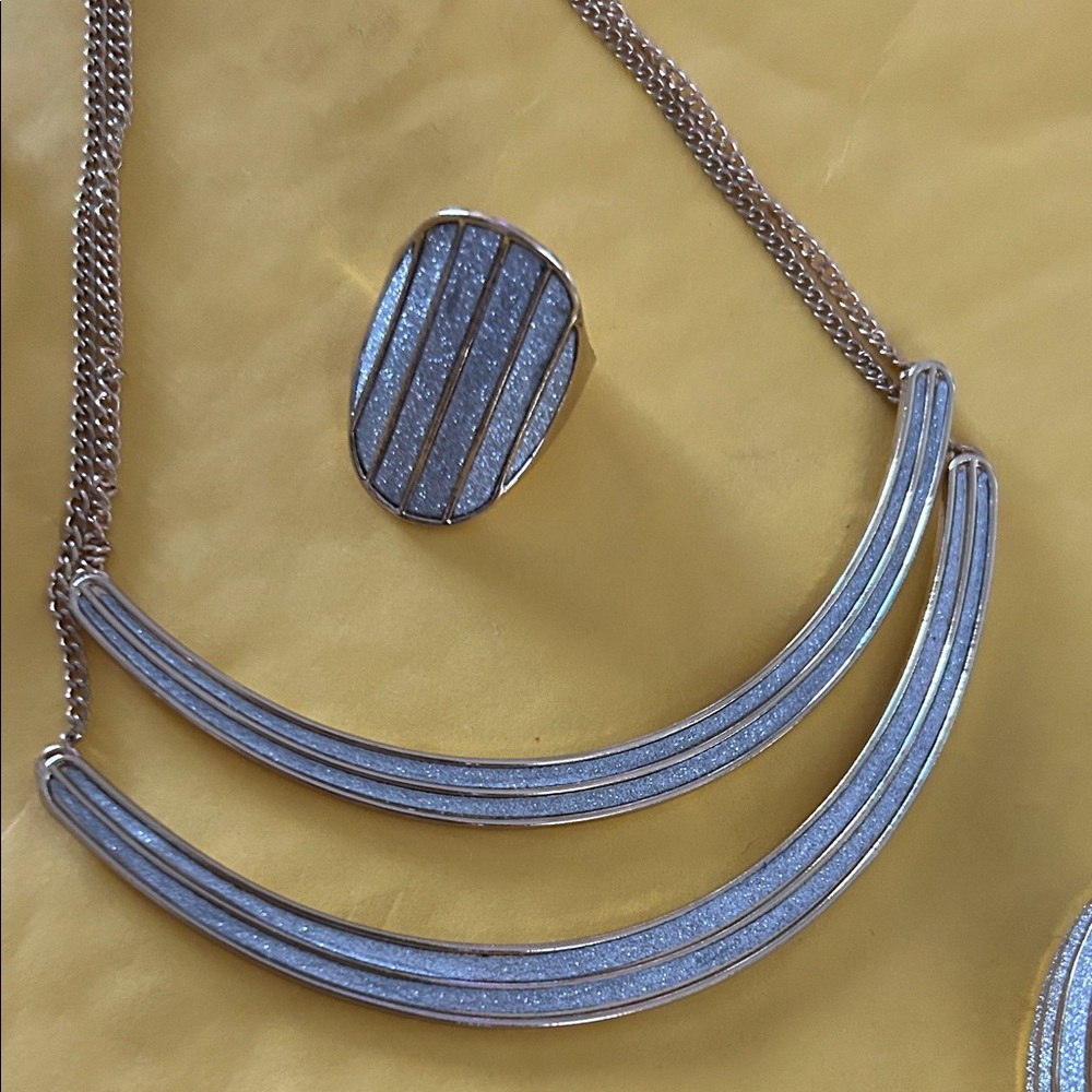 Jennifer Lopez set from Kohls Elegant Gold and Silver Necklace Set